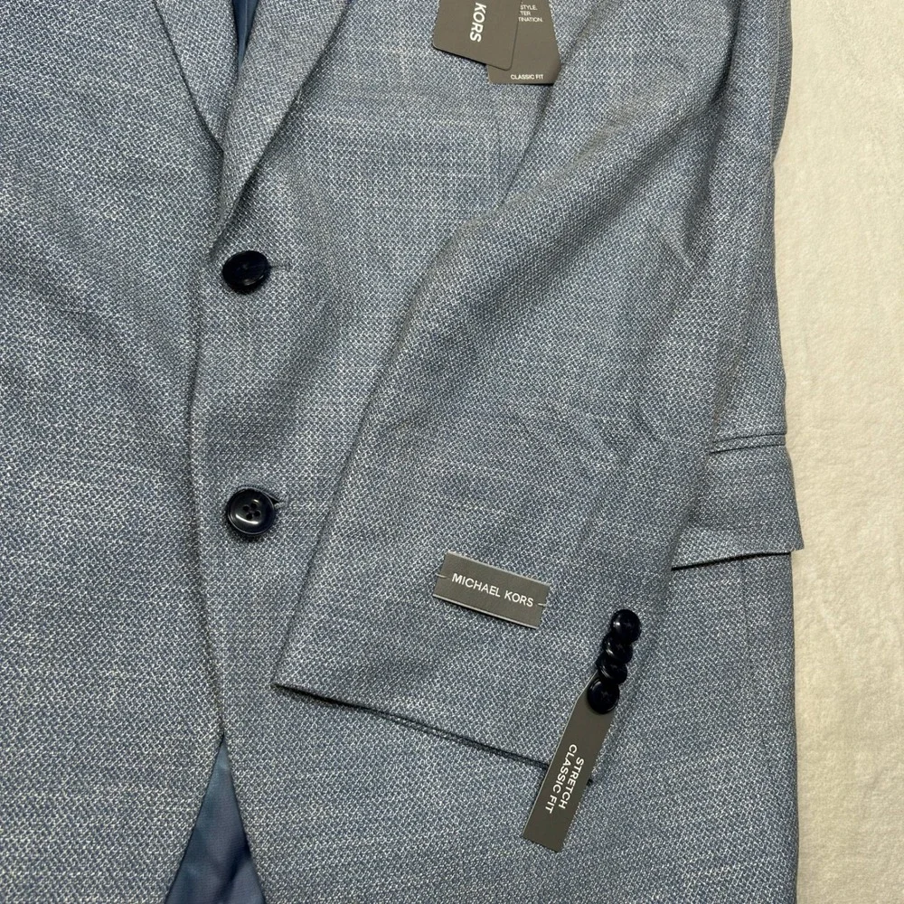 Michael Kors Sport Coat Mens‎ 42S 42 Transition Lt Blue Stretch Classic Fit $295